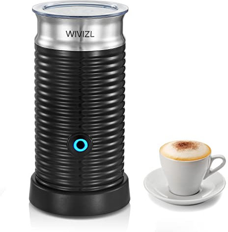 WIVIZL Milk Frother Electric,3 in 1 Automatic Milk Frother,4.2oz/8.4oz,530w,Hot & Cold Milk Warmer,Non-Slip Stylish,Temperature Control, Auto Shut-Off for Coffee, Latte, Cappuccino