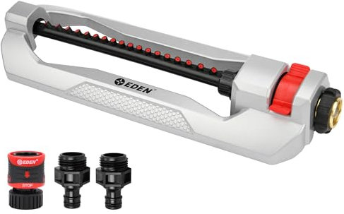 Eden 94110 Lawn & Garden Metal Osciallating Water Sprinkler for Yard