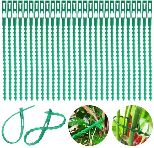 110 Pcs Plant Ties 6.69Inch Premium Plastic Ties Reusable Green Cable Ties Heavy Duty Green Shrub Ties Multi-Purpose Garden Ties for Home Garden Office DIY