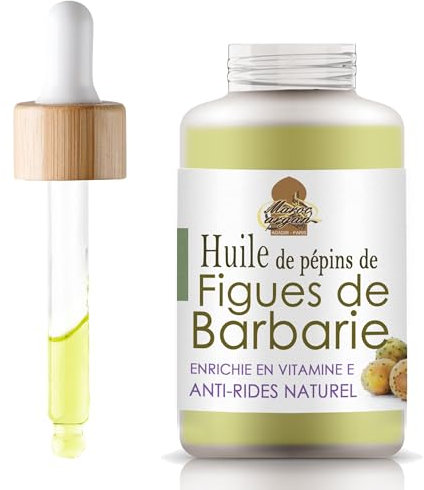 Maroc Argan Huile de Pépin de Figue de Barbarie 15ml - Anti-Rides naturel - Précieuse et Rare - Enrichie en vitamine E