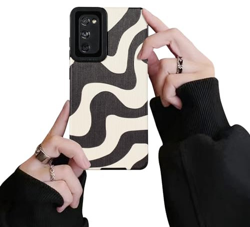 Ownest Kompatibel mit Samsung Galaxy S20 FE Hülle Handyhülle Fashion Wave Simple Cute Zebra Stripes Muster Wellen Design Men Frauen Mädchen TPU PC Weiche Silikon Kamera Schutzhülle