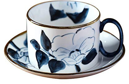 Set tazza da caffè con piattino, tazza termica americana da 200 ml/200 ml con manico, tazza da tè, coppia, tazza per succhi