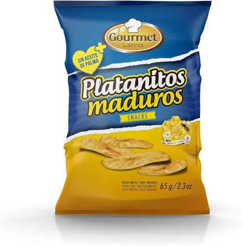 Platanitos Maduros – Bananes mûres. Sachet de 65 g - Snack Sans Huile de Palme. À base de banane mûre et d'huile de tournesol