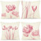 ZWJD Fodera per Cuscino Decorativa in Lino 40x40 Set di 4 Fodere per Cuscini Floreale Pittura ad Acquerello Fodere per Cuscini per Divano Camera da Letto Divano Cuscino per Esterno 40x40 A253-16