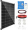 DERUXI Kit de Panel Solar 180W 12V, Sistema Fuera de la Red: Panel Solar Monocristalino 180W con Controlador de Carga PWM Bluetooth de 20A 12V/24V+Cables Solares+Soportes en Z para Vehículos RV Barco