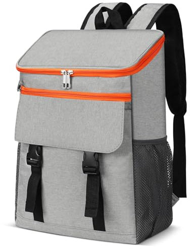 Cooler Bag Backpack 30L, Large Waterproof Leakproof Insulated Picnic Rucksack, Collapsible Cool Bag for Shopping, Camping, Beach, Outdoor Hiking