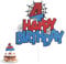 XIHIRCD Spider Birthday Cake Topper, Double-Sided, Set of 1 with 4 Adhesive Pads, Black, Blue, Red, 5.91x5.71in, Spider Web Cake Decoration for Boys & Girls