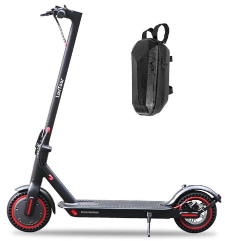 LuvTour E-Scooter ES-S3 PRO, Max. 20km/h, 40km Reichweite, Electric Scooter für Erwachsene Faltbarer Elektroroller mit App, Dual-Bremsen (8,5 Zoll Vollreifen,15-20km,Schwarz)