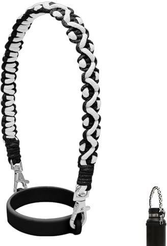 Zuasdvnk Trinkflaschenriemen zum Tragen, Silikon-Wasserflaschengriff, Wasserflaschenträger mit Gurt, tragbare Wasserflaschen-Umhängeband für Damen und Herren