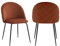 Vente-unique-Stuhl 2er-Set - Samt & schwarzer Edelstahl - Terracotta - Melbourne