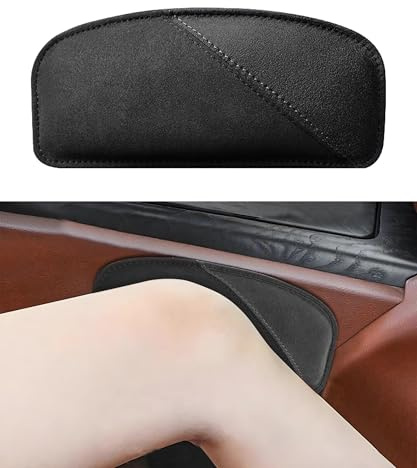 Flaconi Auto Kniepolster,Leder-Knieschoner,Auto Armlehne Kissen,Auto Armlehnen Polster,Kissenpolster für Die Mittelkonsole des Autos,Universelle Auto Kniekissen (Schwarz)