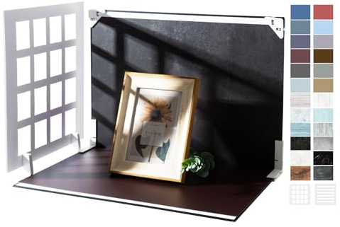 Yoocheese Photo Backdrop for Product Photography: 16X11.5 Double-Sided Paper with Shadow Board Props for food,Small Item Photos - Content Creator,E-commerce Seller Background Kit (12pcs/24color)