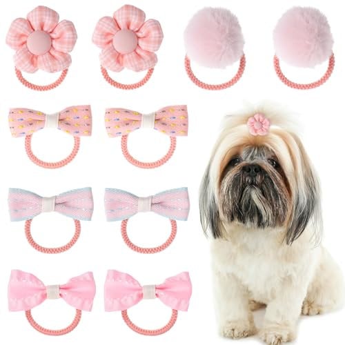 Xinjoduz 10 Stück Haarschleifen Für Kleine Hundehaarschleifen Hunde Haarschmuck Hund Hundehaar Schleifen Hunde Gummibänder Klein Hundehaarspange Haarschmuck Rosa Haarschleifen Für Welpen Haustiere