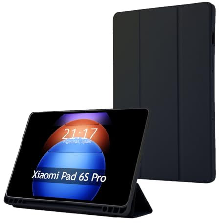 Tumundosmartphone Funda con Tapa Smart para Xiaomi Pad 6s Pro Color Negra
