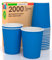 2000 Bicchieri in Carta 200ml Blu Ecologici Biodegradabili Monouso Colorati Made in Italy Asporto Bevande Calde Fredde Acqua per Compleanni Feste