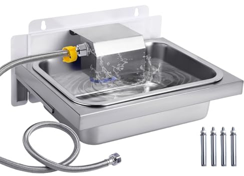 Tränken mit Schwimmerventil Viehtränke Schüssel Edelstahl Pferdetränke | 10L Automatische Großer Kapazität Tränkebecken für Hunde Pferde Kühe Ziegen Schafe (Silber, Große)