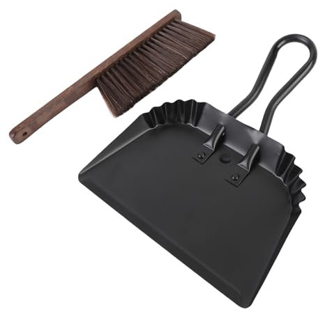 Combo de Polvo de Cepillo de Limpieza Portátil Pequeño Escoba y Cepillo, Acero Inoxidable, Haya con un Diseño Acanalado único, Limpieza Eficiente para Cocina, Ventanas, Camping