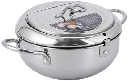 HOLIDYOYO Friteuse Acier Inoxydable Marmite à Température Poêle Domestique Cuisinière Pratique Pour Friture Et Facile à Nettoyer