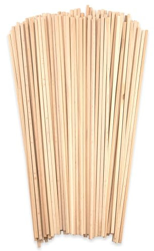 Belissia Aroma Zucker - Zuckerwattestäbe 100 Stück – 290x4x4 mm Vierkant Holzstäbchen für Zuckerwatte – Lebensmittelecht, glatt geschliffen, splitterfrei – Ideal für Zuckerwattemaschine & DIY