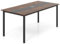 GIANTEX Konferenztisch, 180 x 90 cm Bürotisch mit Kabelloch, Metallbeinen, extra Langer Computertisch für Sitzungszimmer, Besprechungsraum, rustikales Braun, für 8-10 Personen