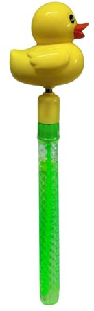 alldoro 68996 Seifenblasen 12er Set, XXL-Seifenblasenstäbe mit Enten-Figur und Quak-Sound-Effekt, Gelb-Grün, 12x 65 ml Seifenlauge