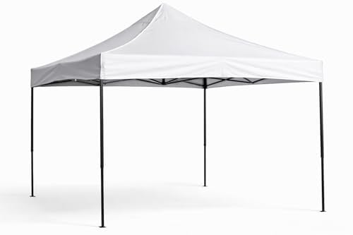 DUPI Gazebo Plegable 3x3 Metros, Cenador, Pergola, Carpas para Exteriores jardín, terrazas, Camping y Playa | Patas_Negras | Blanca