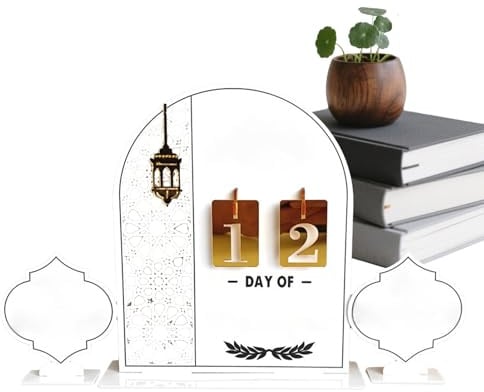 Festlicher Countdown-Kalender, Nahöstlicher Urlaub, Desktop-Countdown-Ornament – Advents-Acryl-Tischdekoration – für Schreibtisch, Kaminsims, Esstisch, Eingang