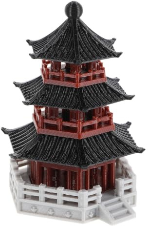 FUNOMOCYA Miniatur Pagoden Statue aus Harz Chinesisch Japanischer Kleiner Pavillon 4,9x7,3cm Dekorative Bonsai und Aquarium Deko für Schreibtisch und Mikrolandschaft