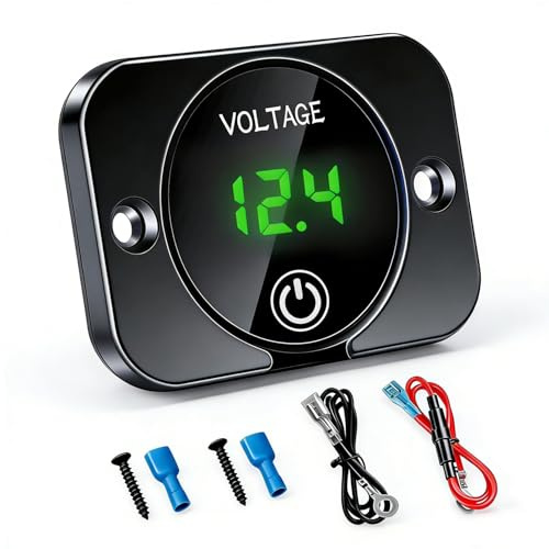 SIGANDG Battery Voltage Gauge DC 12V 24V | with green Light Digital Screen Touch Display Panel,for Car Boat Marine Vehicle Motorcycle Truck Camper ATV