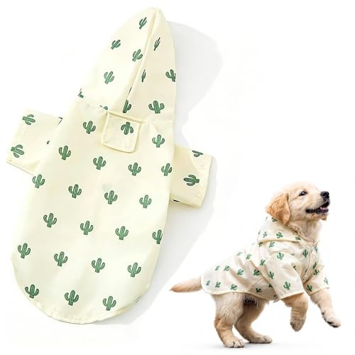 ZUWIJEQ manteaux imperméables pour chiens, manteau pluie chien avec capuche, imperméables pour chiots avec trou pour laisse,veste de pluie pour animaux de compagnie,poncho pour petits chiens 4-7kg, XL