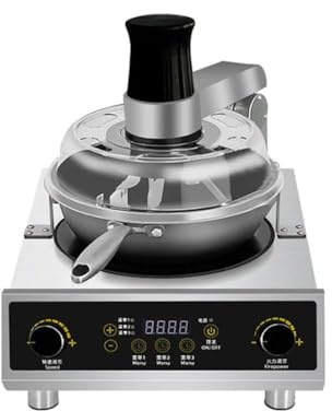 Wok électrique commercial, machine à frire automatique 5 kW avec mélange planétaire à 360 °, appareil de cuisson intelligent pour cuisine de restaurant