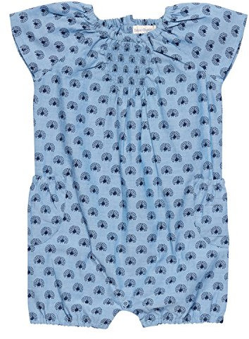 Sense Organics Baby-Mädchen LUA Sommerspieler GOTS-Zertifiziert Spieler, Blau (AOP Peacock 282010), 80 (Herstellergröße: 9M)