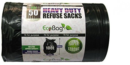 Eco Bag 50 Heavy Duty Refuse Sacks 100 L (Pack of 3)