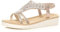 AJVANI low wedge heel flatform diamante t-bar slingback sandals size 4 37