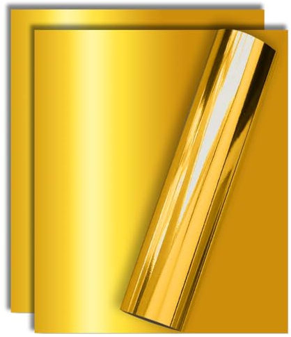 Tvinyl Warehouse Gold Iron on Vinyl Foil HTV Heat Transfer Vinyl for T-Shirt 12 X 10(Pack of 3)