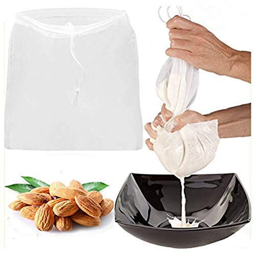The Amazing Nut Milk Bag /3 Packs Large (12x10) Strong Reusable Food Grade Cheesecloth| Eco Friendly Reusable Strainer for Almond Milk, Oat Milk, Juicing, Yogurt, Cheese Making, Cold Brew Coffee