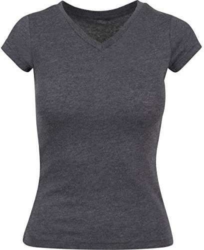 Build Your Brand Women's Ladies Basic Tee T-Shirt, Charcoal, Large