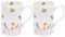 The Leonardo Collection Jennifer Rose Gallery Busy Bees Mugs Set of 2 for Hot Drinks | Fine China Printed Coffee Cups for Kitchen & Home | Reusable Tea and Coffee Mugs for Every Occasion