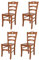 t m c s Tommychairs - 4er Set Stühle Cuore für Küche und Esszimmer, Robuste Struktur aus Buchenholz in der Farbe Kirschholz lackiert und Sitzfläche aus Holz