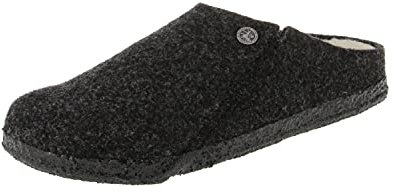 BIRKENSTOCK Zermatt Clogs Filz Hausschuhe Lammfell gefüttert, Anthracite, 45 EU