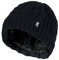 HEAT HOLDERS - Damen Innen Fleece Winter Warm Zopfmuster Beanie Strickmütze mit Umschlag (Schwarz (Tor), One Size)