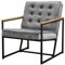 KAWOLA - Sessel Arly - Designer Loungesessel mit Samtbezug - Clubsessel Relaxsessel in Grau - Elegantes Metallgestell, Samtstoff, 63cm Breite, 80cm Höhe, 80cm Tiefe, Sitzhöhe 44cm