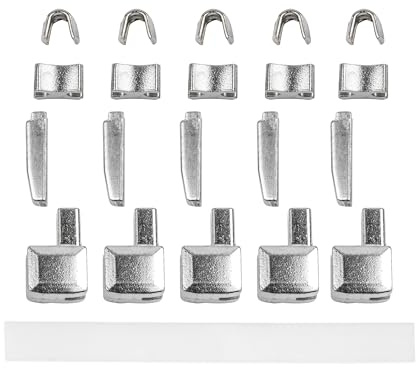 Reißverschluss Reparatur Set, Größe 5, für Metall Zähne mit Zahnbreite 5,5-6,5 mm, Reissverschluss Endstücke oben + unten, Ersatz Zubehör für Reißverschlüsse mit Metallzähnen, RV Stopper oben unten