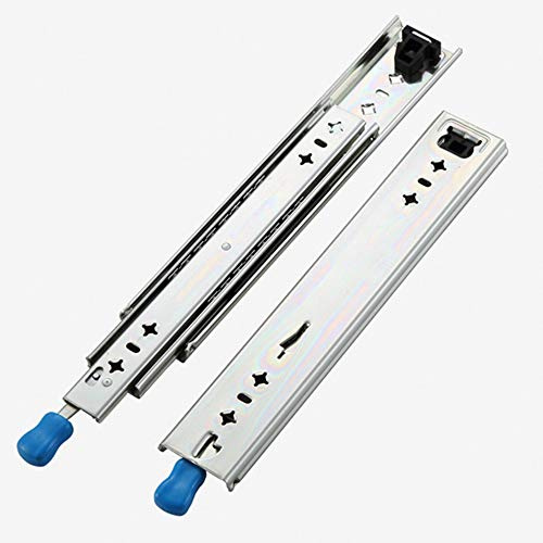 GIFSIN Glissières de Tiroirs 400 mm Extension Complète en Trois Sections Glissières Robustes avec Conception de Verrouillage