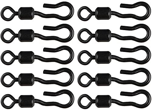Fox Edges Kwik Change Mini Hook Swivel Gr. 11-10 Karpfenwirbel für Ronnie/Spinner Rigs, Schnellwechselwirbel, Wirbel für Karpfenmontagen