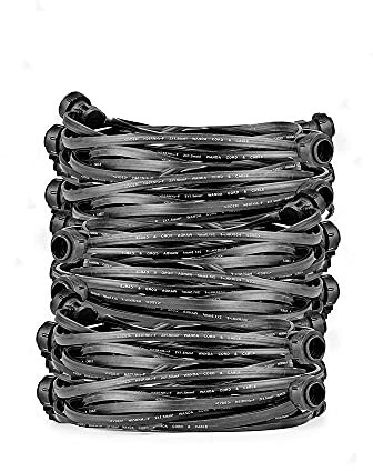 NCC-Licht Illu Lichterkette Komplettset 30 Meter Schwarz 30 E27 Fassungen mit Dichtung zum Verschrauben verlängerbar