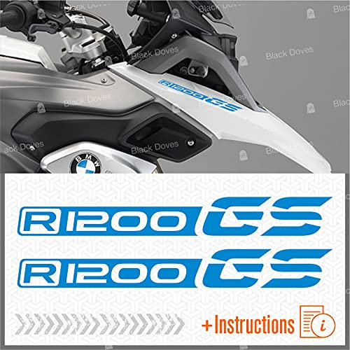 2 Aufkleber kompatibel mit/Ersatz für BMW Motorrad R1200 GS (hellblau)