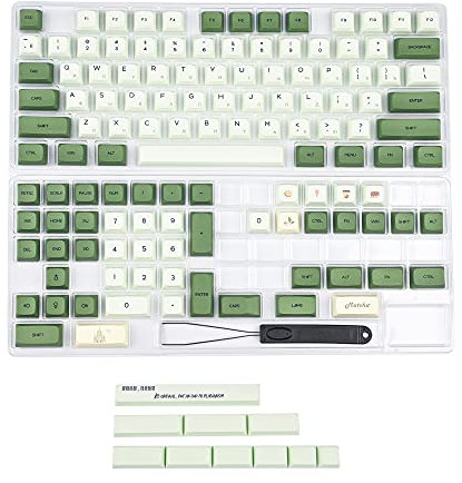 YMDK Matcha 3.0 Dye Sub ZDA PBT Keycap Ähnlich wie XDA Japanisch Koreanisch Russisch für MX Split Keyboard 104 87 61 Melody 96 KBD75 ID80 GK64 68 (nur Tastenkappe) (Matcha Russian Kit 3.0)
