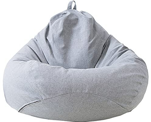 Bestenrose Sitzsack-Sesselbezug Sitzsack Stühle Couch Sofabezug Sitzsack Sofabezug Lounger Sofa Ohne Füllung für Kissen Plüschtiere Decken(90x110cm, Hellgrau)