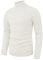 Hisir Mens Jumper Turtle Neck Tops Twisted Knitted Pullover Winter Slim Fit Long Sleeve Sweater Solid Colour Basic Warm Jumpers (03 White, XXL)